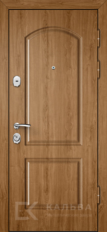 Фото «Металлическая дверь венге с квадратными вставками и арочной панелью №315»