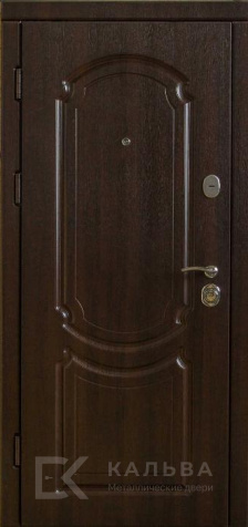 Фото №2 «Железная дверь графит с геометрией и МДФ орех классика №52»