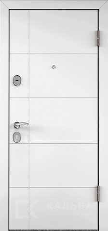 Фото «Стальная дверь белая гладкая внутри панель орех для квартиры №36»